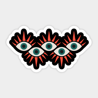 Bold and Colorful Pop-Art Style Eyes | pink blue black| Sticker